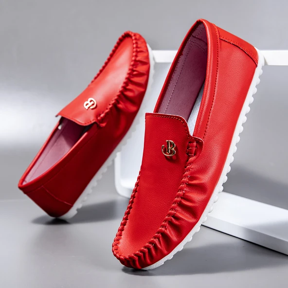 Erkek Süet Moccasin Ayakkabı (Kırmızı)