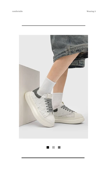 Erkek Günlük Retro Spor Ayakkabı (Beyaz Eskitme) - Resim 11