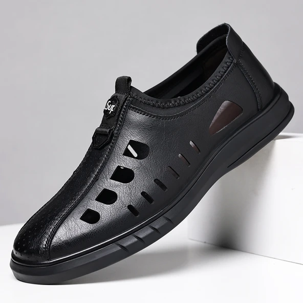 Erkek Yazlık Deri Ayakkabı (Kahverengi) - Resim 4