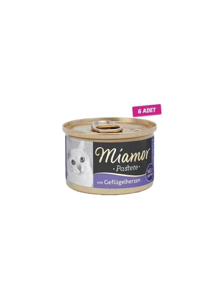 6 Adet Miamor Pastete Yürekli Kedi Konservesi 85gr Skt:08/2026