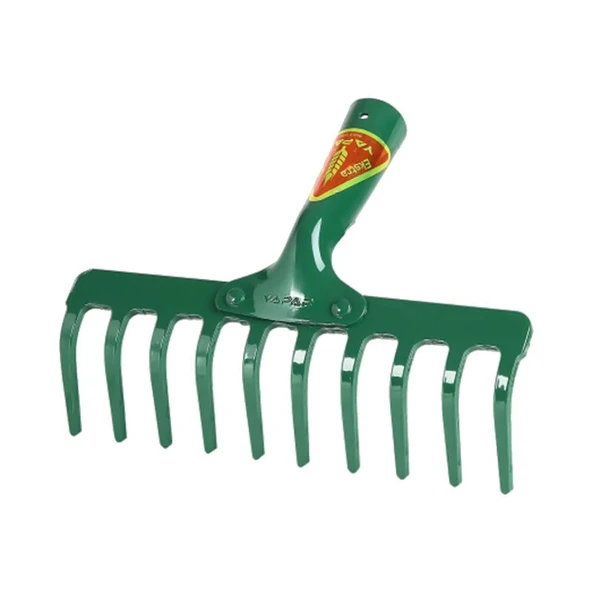 Metal Tırmık 10 Diş Tarla Bahçe Peyzaj Ot Yaprak Taş Çöp Toplama Tırmık Çelik - 3