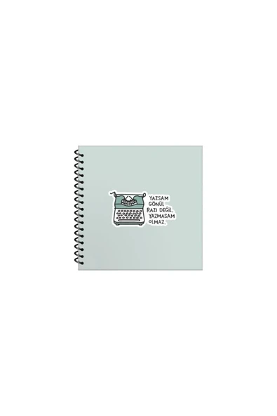 Keskin Hisli Şeyler 16x15 Sert Kapak Çizgili Sprialli Stickerli Defter 50yp.- Yazsan Gönül Razı Değil /C9