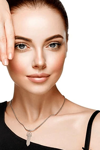 Sertifikalı Çivi Model Opal - Ay Taşı Kolye Doğal Şeffaf Renk 50 cm Kahverengi Renk STD Beden - Resim 2