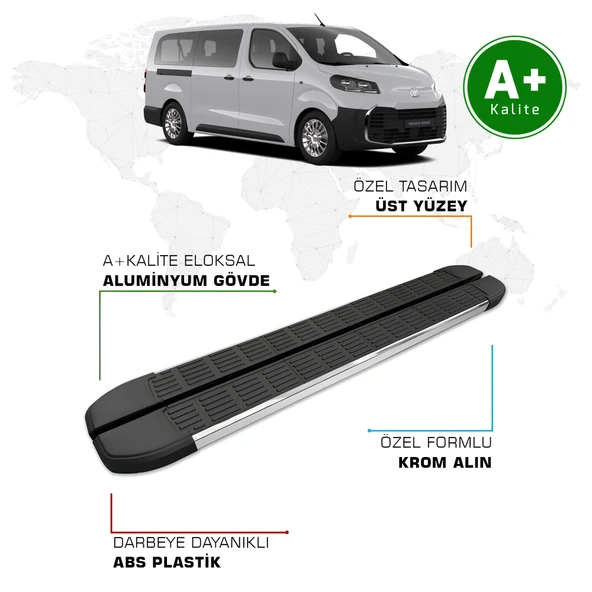 Toyota Proace Verso Yan Basamak Kısa Şasi 2025 Model ve Sonrası S-Line