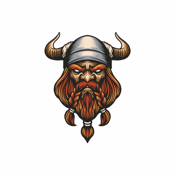 Kızgın Viking Sticker 10x10 cmRenkli Sticker