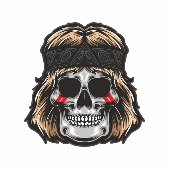 rockc? iskelet 2 Sticker 10x10 cmRenkli Sticker