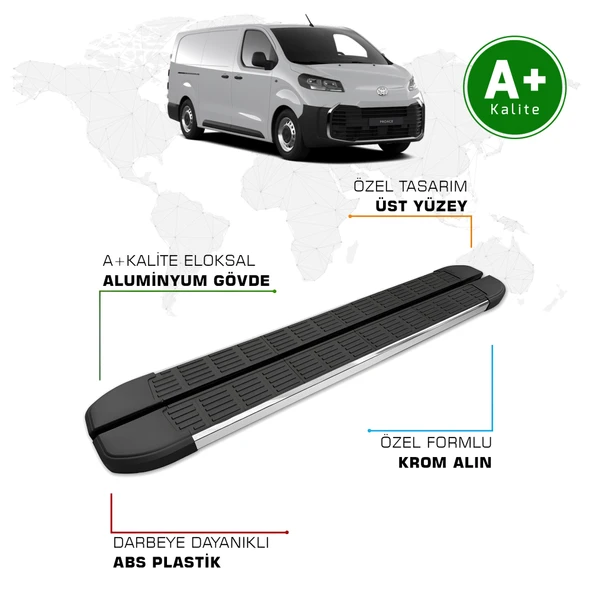 Toyota Proace Cargo Yan Basamak Uzun Şasi 2025 Model ve Sonrası S-Line