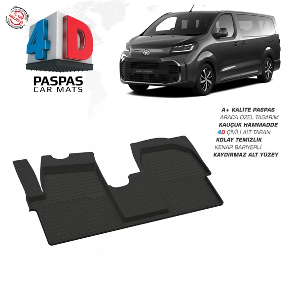 Toyota Proace Verso 4D Havuzlu Paspas 2025 Model Ve Sonrası