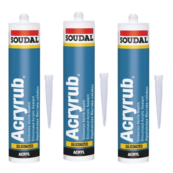 Soudal Silikonize Mastik Yapıştırıcı Altınmeşe 500gr 3 Ad Duşakabin Pencere Derz Su Geçirmez Boyanır - 2