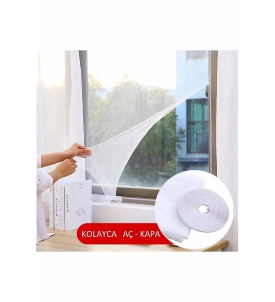 2 Adet Sineklik Yıkanabilir Pencere Sinekliği Cırt Bantlı Yapışkanlı 130cm X 150cm