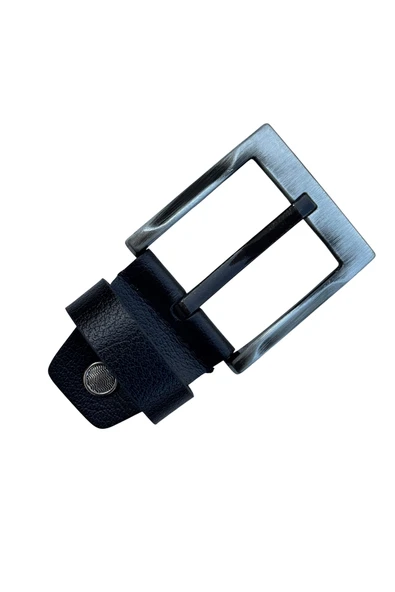 4.5 cm. Yedek Kemer Tokası Vidalı Hakiki Deri Siyah - Resim 2