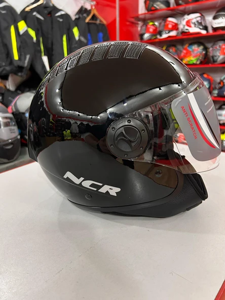 NCR AİR YARIM KASK PARLAK SİYAH (ECE BELGELİ) M BEDEN - 4