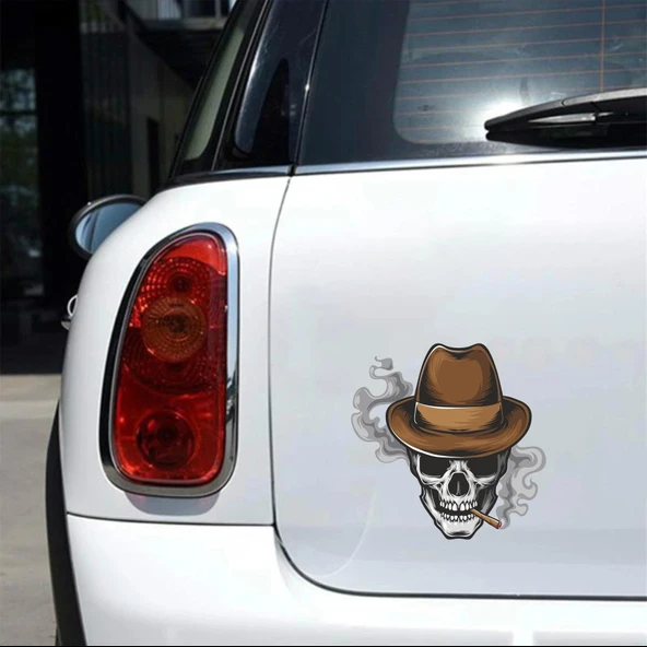 Kovboy Kurukafa Sticker 10x10 cmRenkli Sticker - Resim 2