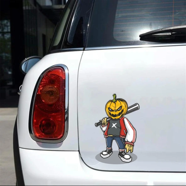 Serseri Balkabağı Sticker 10x10 cmRenkli Sticker - Resim 2