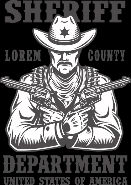Sherif Department Sticker 10x10 cmRenkli Sticker - 1