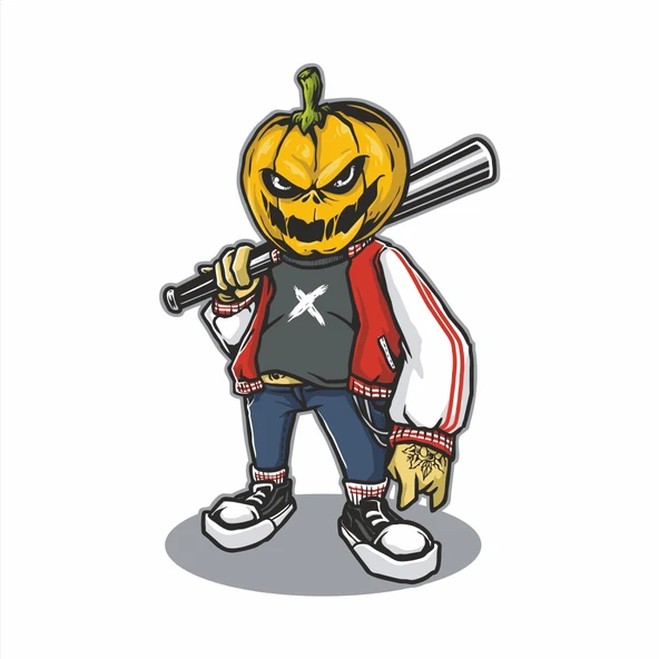 Serseri Balkabağı Sticker 10x10 cmRenkli Sticker ürün görseli