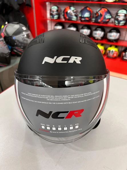 NCR AİR YARIM KASK MAT SİYAH (ECE BELGELİ) M BEDEN - 5