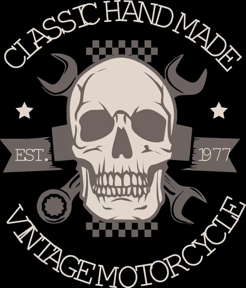 Vintage Motorcycle Sticker 10x10 cmRenkli Sticker