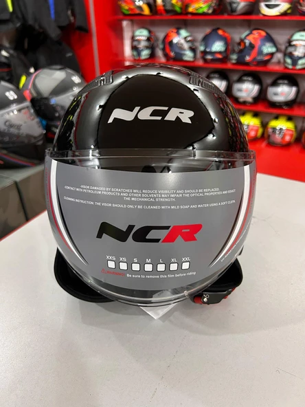 NCR AİR YARIM KASK PARLAK SİYAH (ECE BELGELİ) S BEDEN - 5