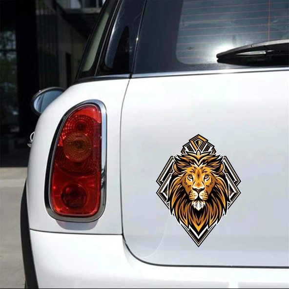 Aslan Sticker 10x10 cmRenkli Sticker - Resim 2