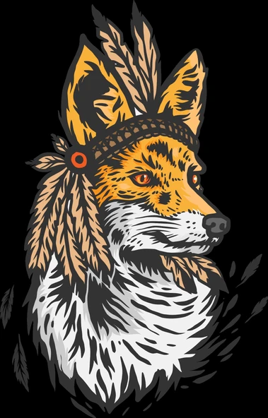 Tilki Sticker 10x10 cmRenkli Sticker