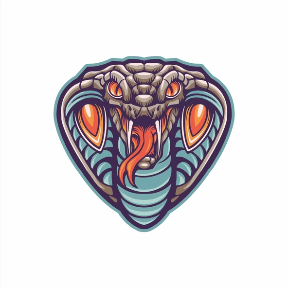 Yılan Sticker 2 10x10 cmRenkli Sticker