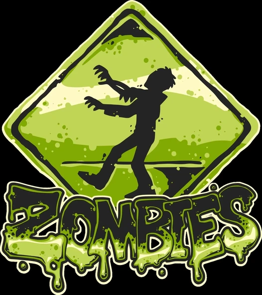 Zombies Sticker 10x10 cmRenkli Sticker