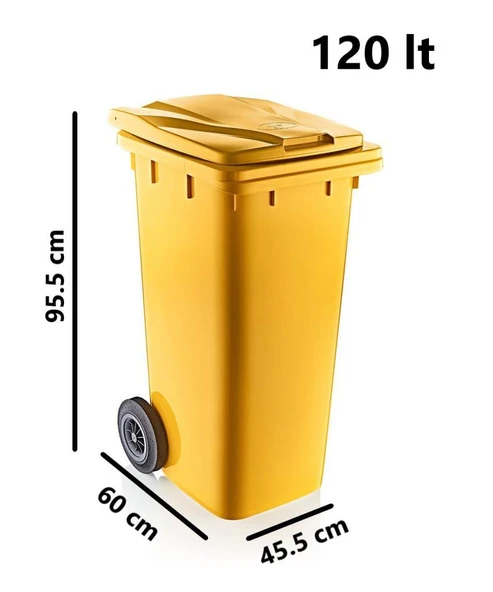 Omnipazar SY-6506 Eko Tekerlekli Kapaklı Plastik Çöp Konteyneri 120 lt - 10