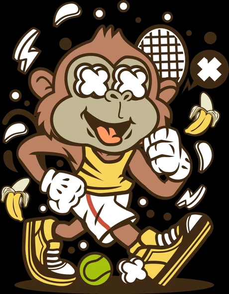 Koyu Yapan Maymun Sticker 10x10 cmRenkli Sticker