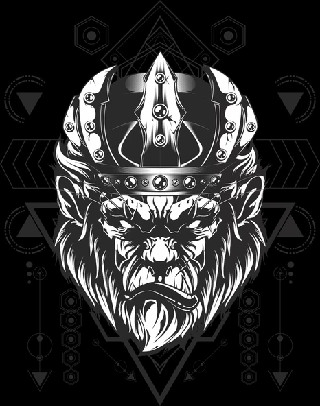 Kral Goril Sticker 10x10 cmRenkli Sticker ürün görseli