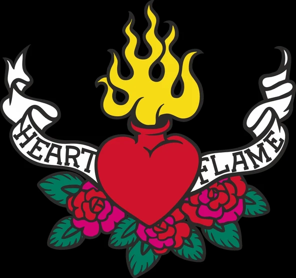 Alevli Kalp 2 Sticker 10x10 cmRenkli Sticker ürün görseli