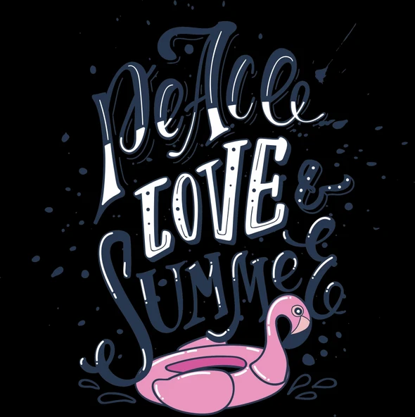 Peace Love Summer Sticker 10x10 cmRenkli Sticker ürün görseli