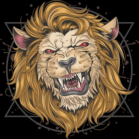 Kızgın Aslan Sticker 10x10 cmRenkli Sticker