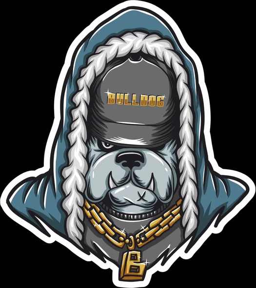 Bulldog Sticker 10x10 cmRenkli Sticker