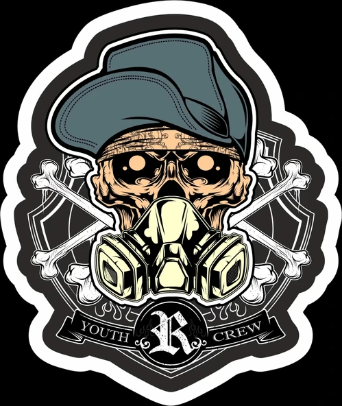 Youth Crew Sticker 10x10 cmRenkli Sticker