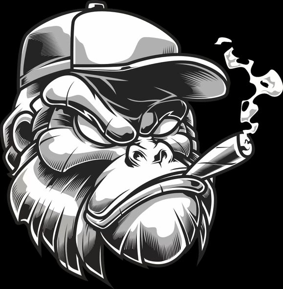 Kızgın Goril Sticker 10x10 cmRenkli Sticker ürün görseli