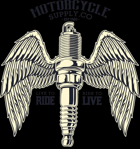 Kanatllı Motor Parçaları 4 Sticker 10x10 cmRenkli Sticker