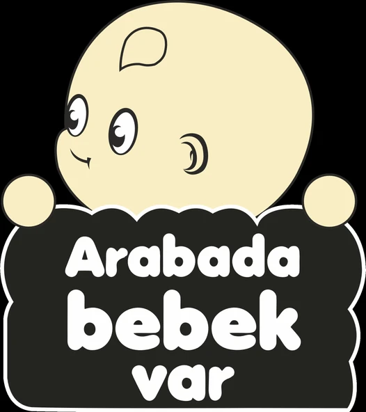Arabada Bebek Var Sticker 2 10x10 cmRenkli Sticker ürün görseli 1