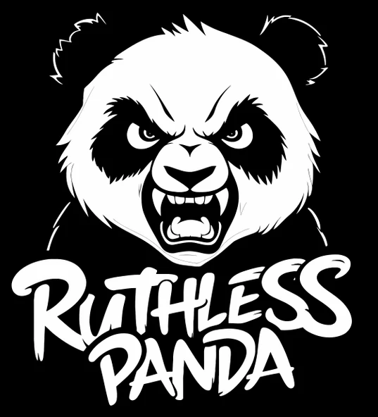 Ruthless panda Stickert 10x10 cmRenkli Sticker