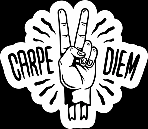 Carpe Diem Sticker 10x10 cmRenkli Sticker ürün görseli