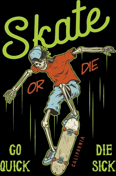 skate sticker 22 10x10 cmRenkli Sticker ürün görseli