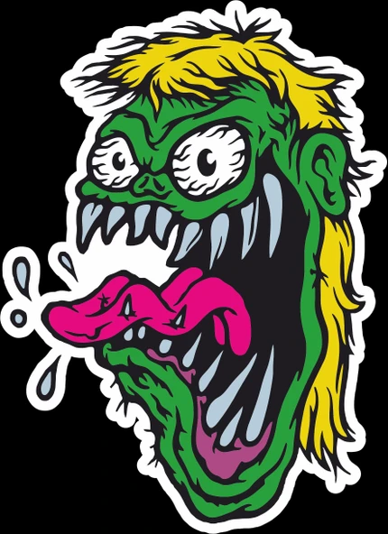 Zombi Sticker 10x10 cmRenkli Sticker