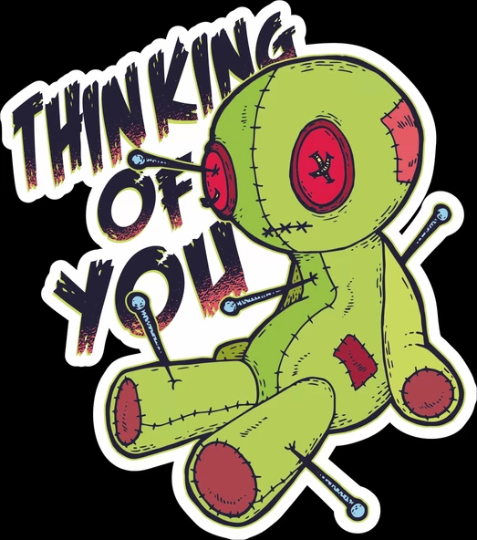Thinking Of You Sticker 10x10 cmRenkli Sticker ürün görseli