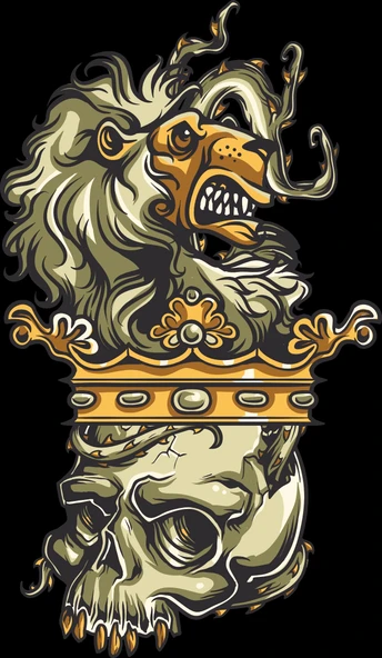 Aslan Kurukafa Sticker 10x10 cmRenkli Sticker