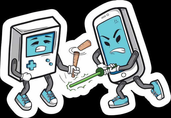 Dövüşen Konsollar Sticker 10x10 cmRenkli Sticker ürün görseli