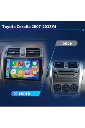 For-x Toyota COROLLA(2007-2013) 9'' Android-2gb RAM-32GB--Harici Mikrofon- Car Play-Wifi-Fm-Mp3-Bt-Mp5-Hd