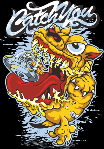 Catch You Sticker 10x10 cmRenkli Sticker ürün görseli