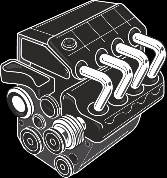 Araba Motoru 2 Sticker 10x10 cmRenkli Sticker ürün görseli