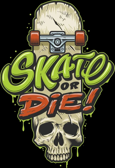 skate sticker 26 10x10 cmRenkli Sticker