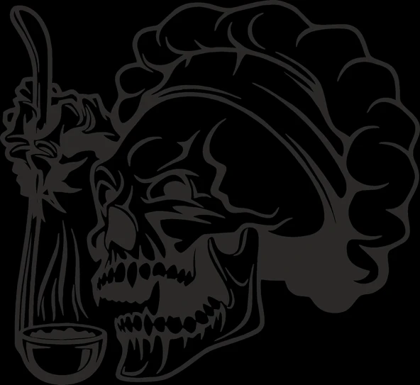 Çay İçen İskelet Sticker 10x10 cmRenkli Sticker